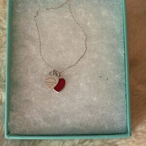 Tiffiany red heart necklace